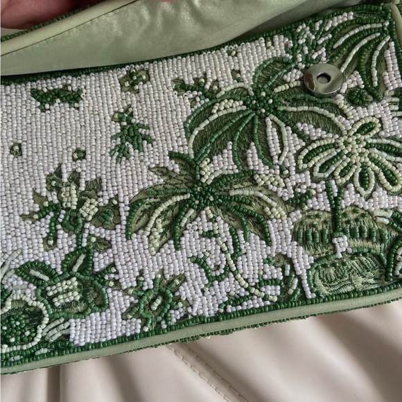 RARE Staud Tommy Beaded Bag - Green and White NWT - Picture 6 of 8